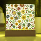 Mexican Floral Fiesta Pattern 005 - Square Acrylic Plaque With LED Base