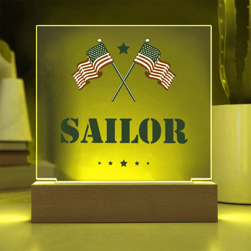 Sailor - Square Acrylic Plaque With LED Base