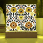 Mexican Floral Fiesta Pattern 043 - Square Acrylic Plaque With LED Base