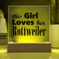 Rottweiler - Square Acrylic Plaque With LED Base