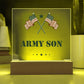 Army Son - Square Acrylic Plaque With LED Base
