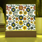 Mexican Floral Fiesta Pattern 002 - Square Acrylic Plaque With LED Base