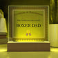 World's Greatest Boxer Dad - Square Acrylic Plaque With LED Base