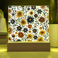 Mexican Floral Fiesta Pattern 001 - Square Acrylic Plaque With LED Base