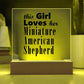 Miniature American Shepherd - Square Acrylic Plaque With LED Base