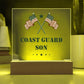 Coast Guard Son - Square Acrylic Plaque With LED Base