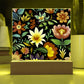 Mexican Floral Fiesta Pattern 036 - Square Acrylic Plaque With LED Base