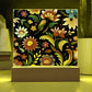 Mexican Floral Fiesta Pattern 033 - Square Acrylic Plaque With LED Base