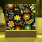Mexican Floral Fiesta Pattern 035 - Square Acrylic Plaque With LED Base