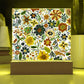 Mexican Floral Fiesta Pattern 072 - Square Acrylic Plaque With LED Base