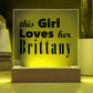 Brittany - Square Acrylic Plaque With LED Base