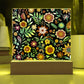 Mexican Floral Fiesta Pattern 060 - Square Acrylic Plaque With LED Base