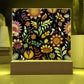 Mexican Floral Fiesta Pattern 058 - Square Acrylic Plaque With LED Base