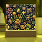 Mexican Floral Fiesta Pattern 065 - Square Acrylic Plaque With LED Base