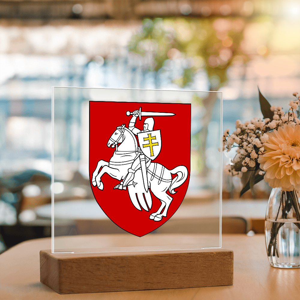 Pahonia (Belarus) - Square Acrylic Plaque With LED Lights