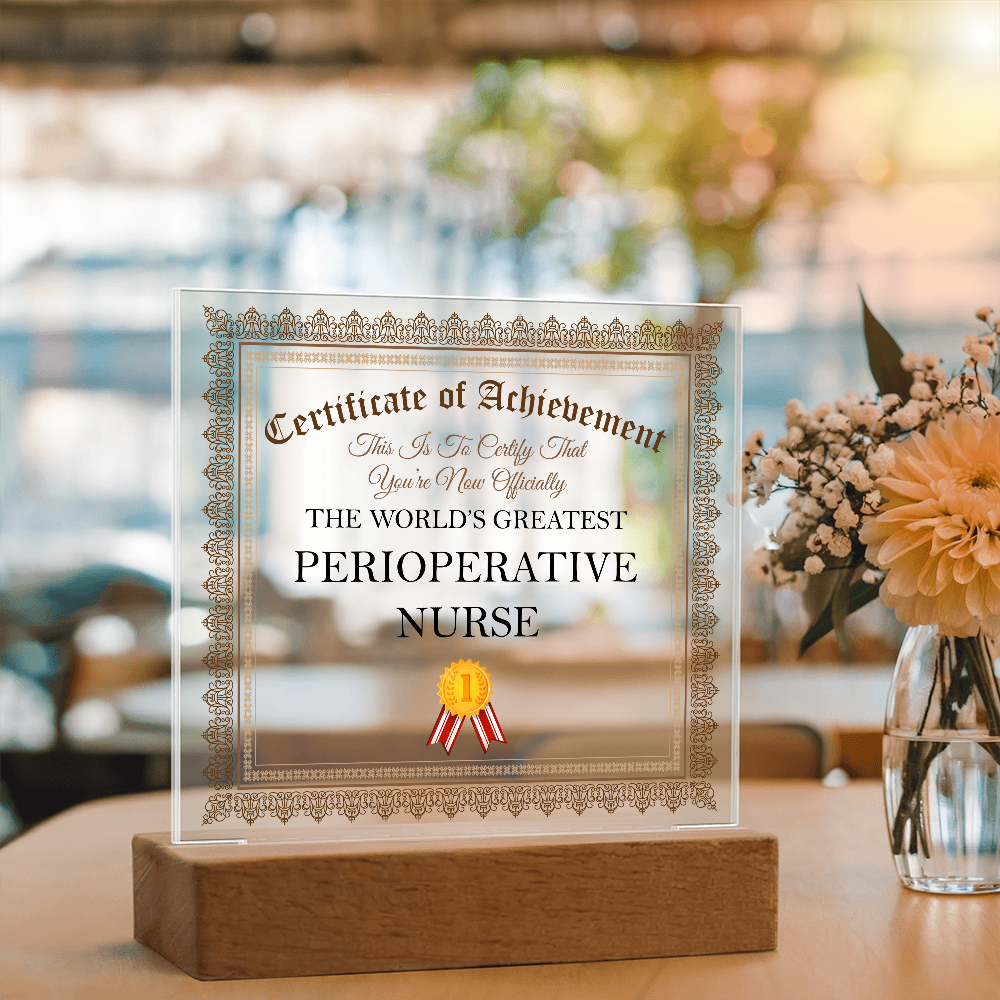 World's Greatest Perioperative Nurse - Square Acrylic Plaque With LED Lights