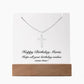 Happy Birthday Maria - Cross Necklace Keepsake Acrylic Bundle With LED Lights