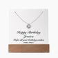 Happy Birthday Jessica - Love Knot Necklace Keepsake Acrylic Bundle With LED Lights