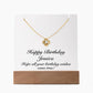 Happy Birthday Jessica - Love Knot Necklace Keepsake Acrylic Bundle With LED Lights