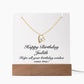 Happy Birthday Judith - Forever Love Necklace Keepsake Acrylic Bundle With LED Lights