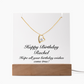 Happy Birthday Rachel - Forever Love Necklace Keepsake Acrylic Bundle With LED Lights