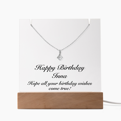 Happy Birthday Inna - Alluring Beauty Necklace Keepsake Acrylic Bundle With LED Lights