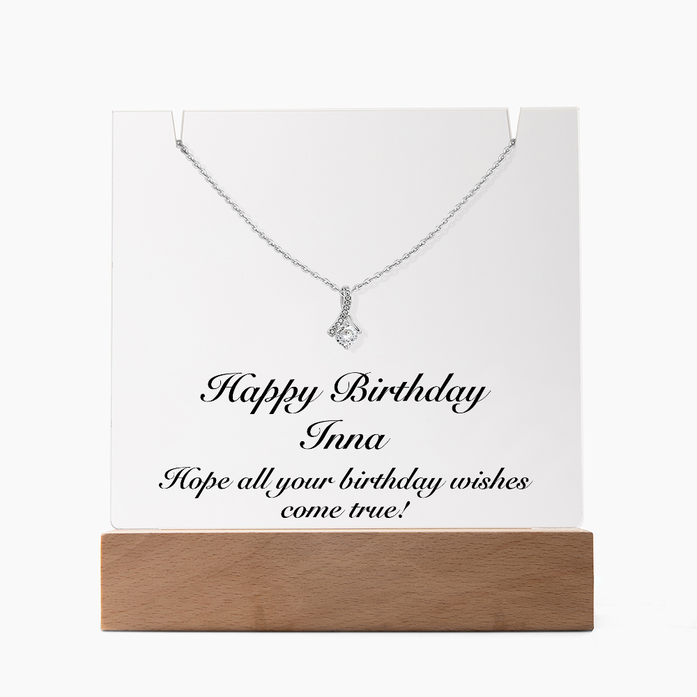 Happy Birthday Inna - Alluring Beauty Necklace Keepsake Acrylic Bundle With LED Lights