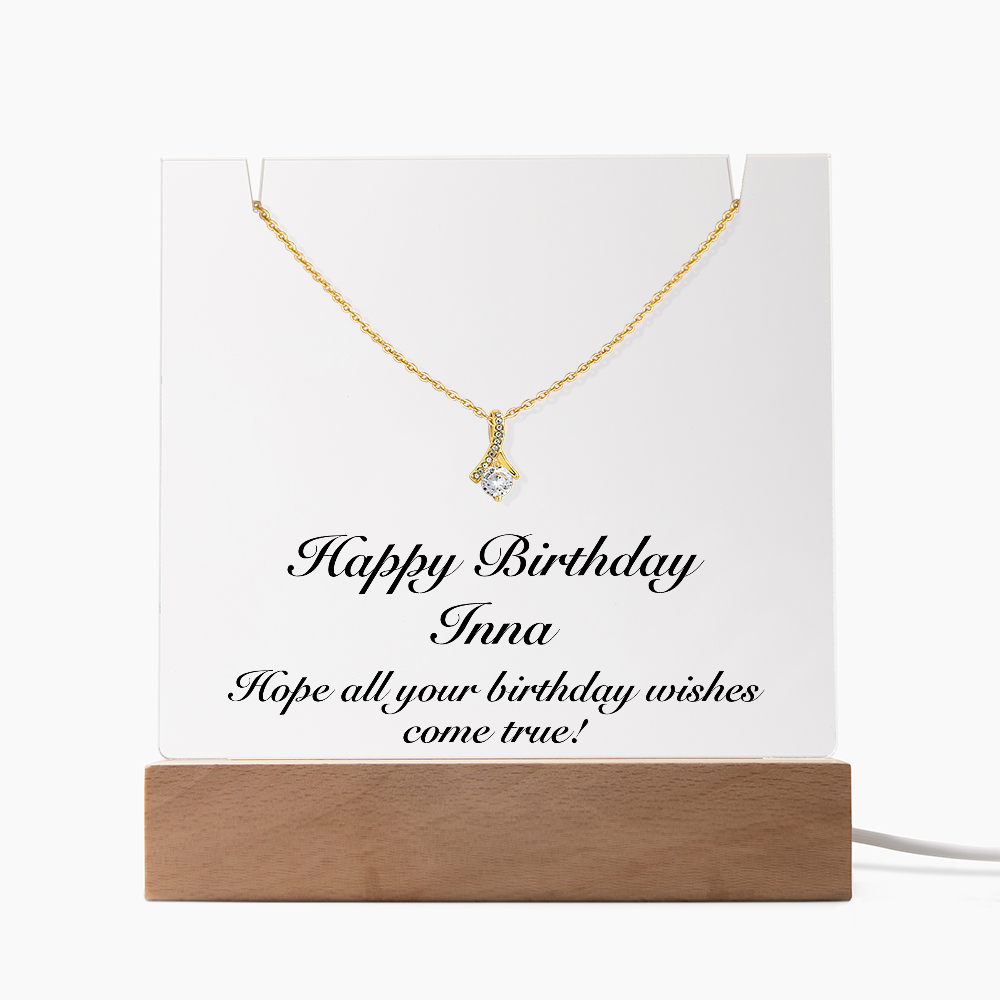 Happy Birthday Inna - Alluring Beauty Necklace Keepsake Acrylic Bundle With LED Lights