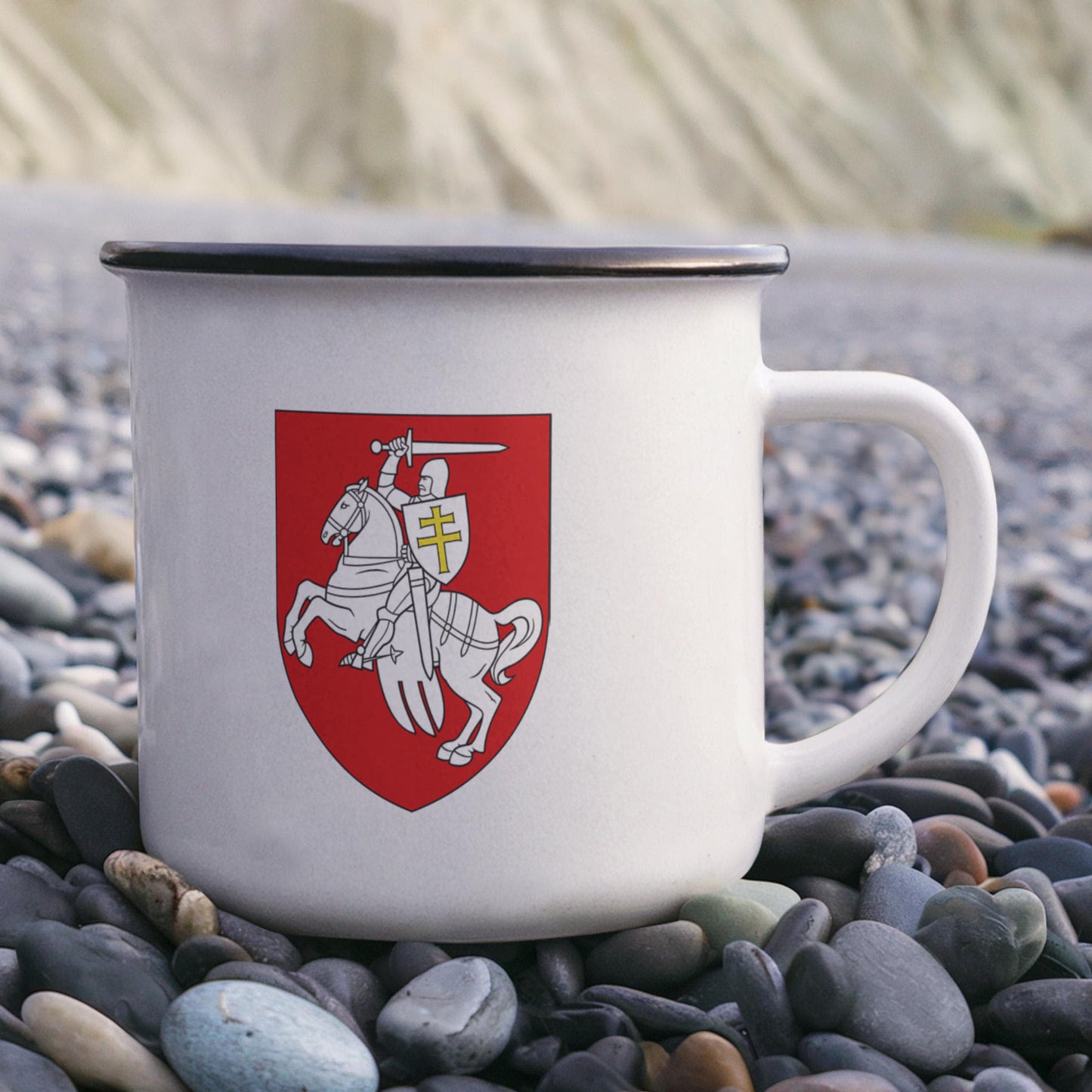 Pahonia (Belarus) - 12oz Enamel Camping Mug