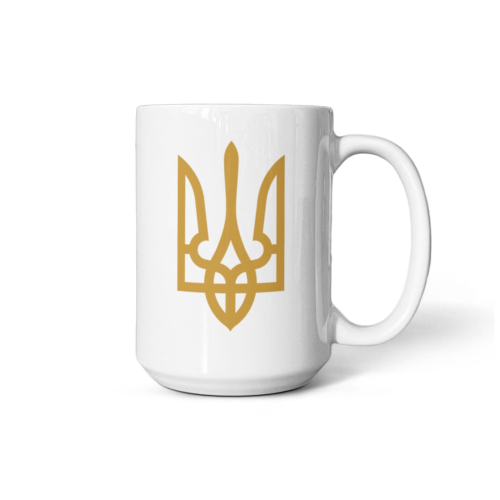 Tryzub (Gold) - 15oz White Ceramic Mug