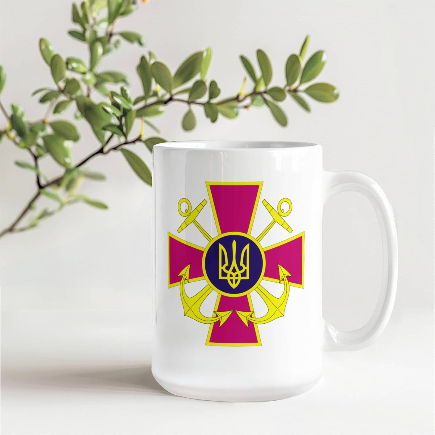 Ukrainian Naval Forces - 15oz White Ceramic Mug