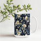 Nocturnal Bloom Pattern 006 - 15oz White Ceramic Mug