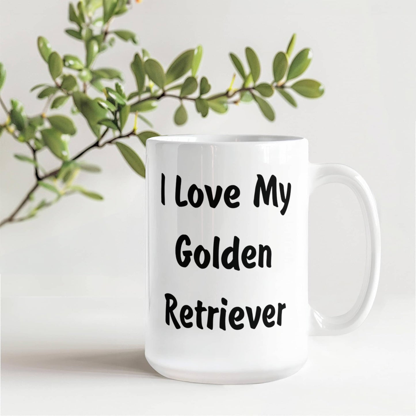 Love My Golden Retriever - 15oz White Ceramic Mug