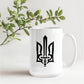 Stylized Tryzub (Black) - 15oz White Ceramic Mug