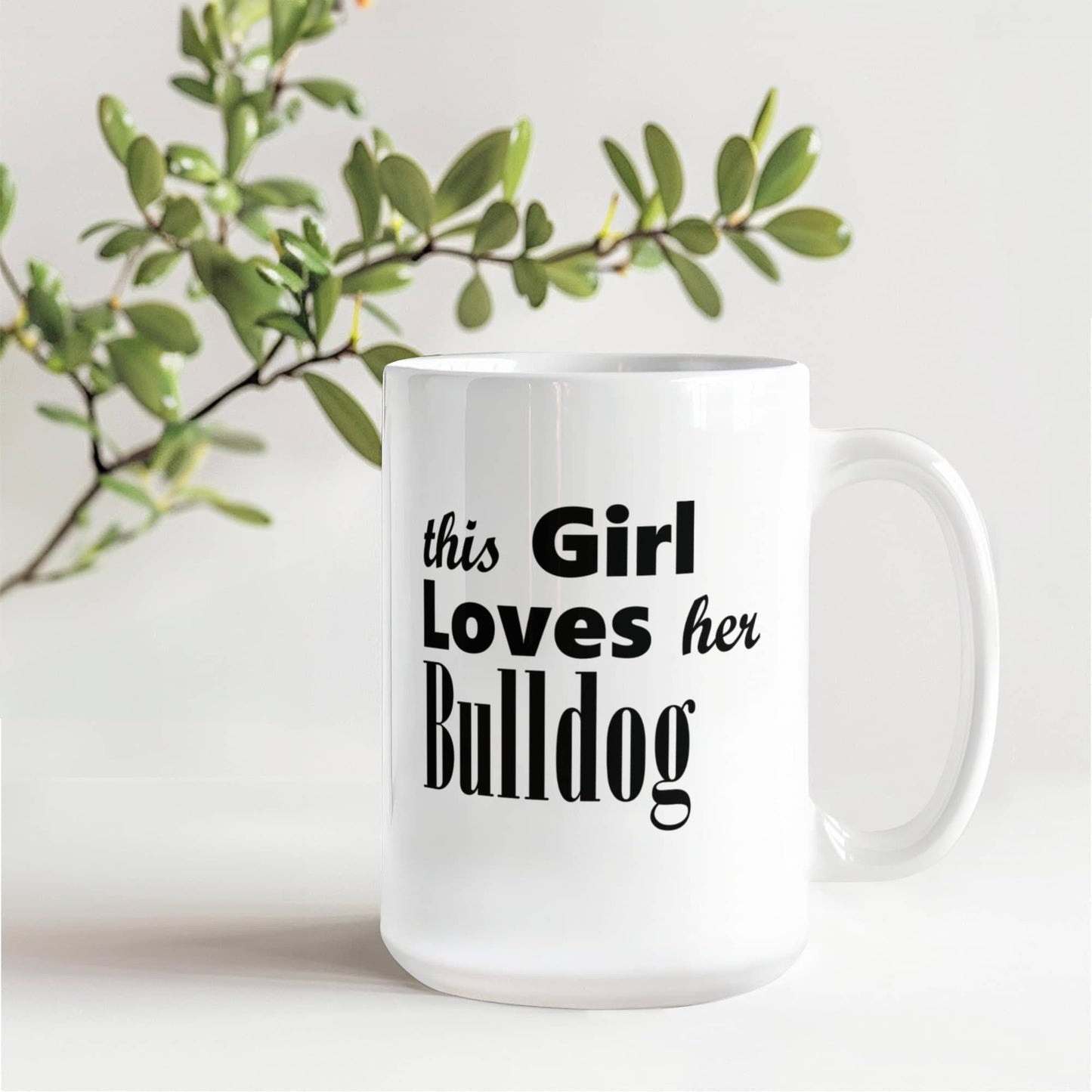 Bulldog - 15oz White Ceramic Mug