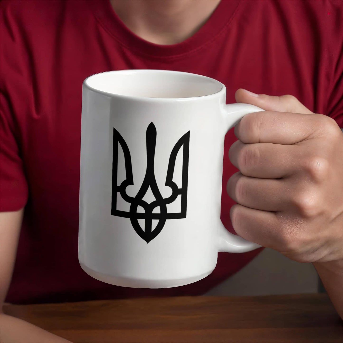 Tryzub (Black) - 15oz White Ceramic Mug