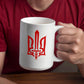 Stylized Tryzub (Red) - 15oz White Ceramic Mug