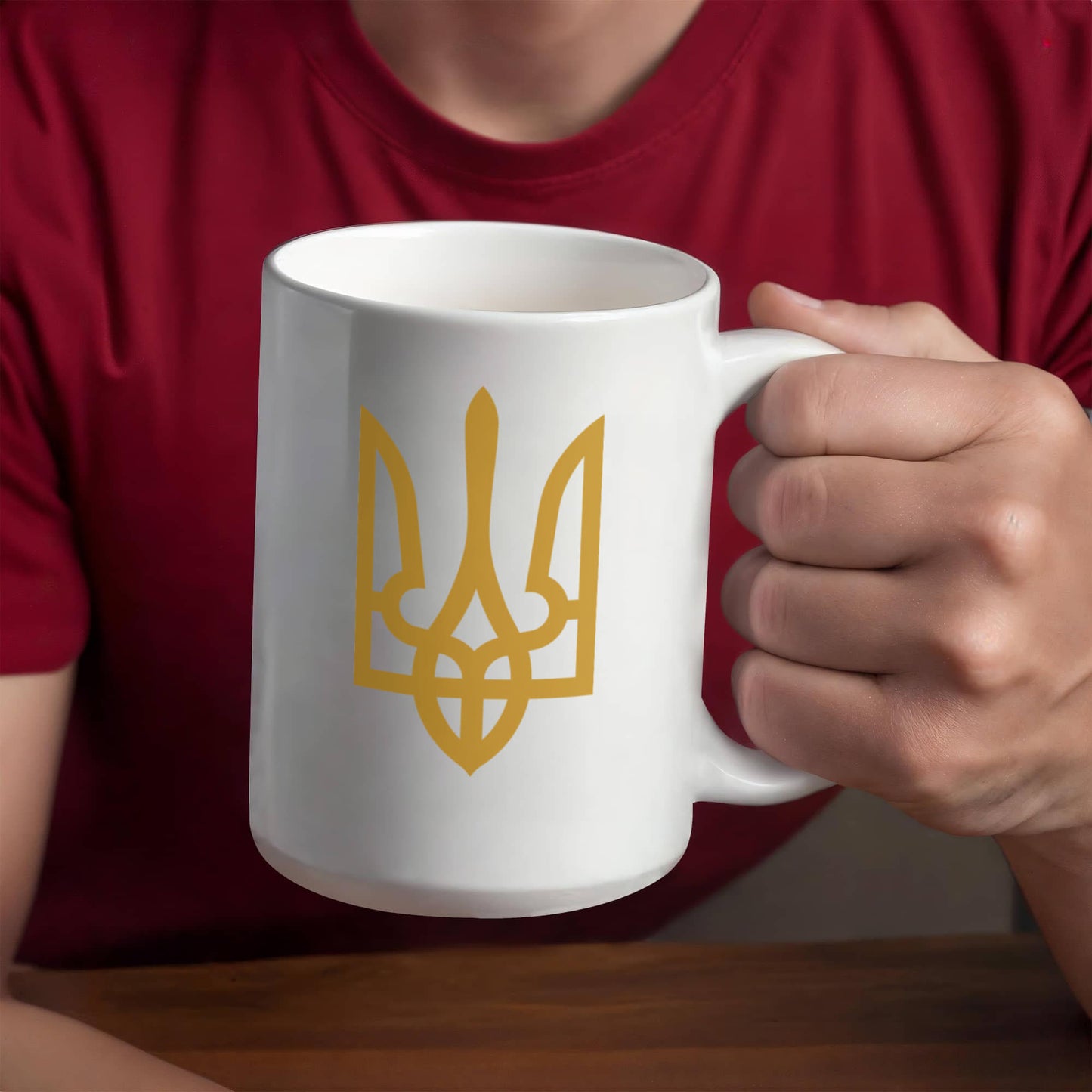 Tryzub (Gold) - 15oz White Ceramic Mug