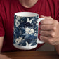Nocturnal Bloom Pattern 004 - 15oz White Ceramic Mug