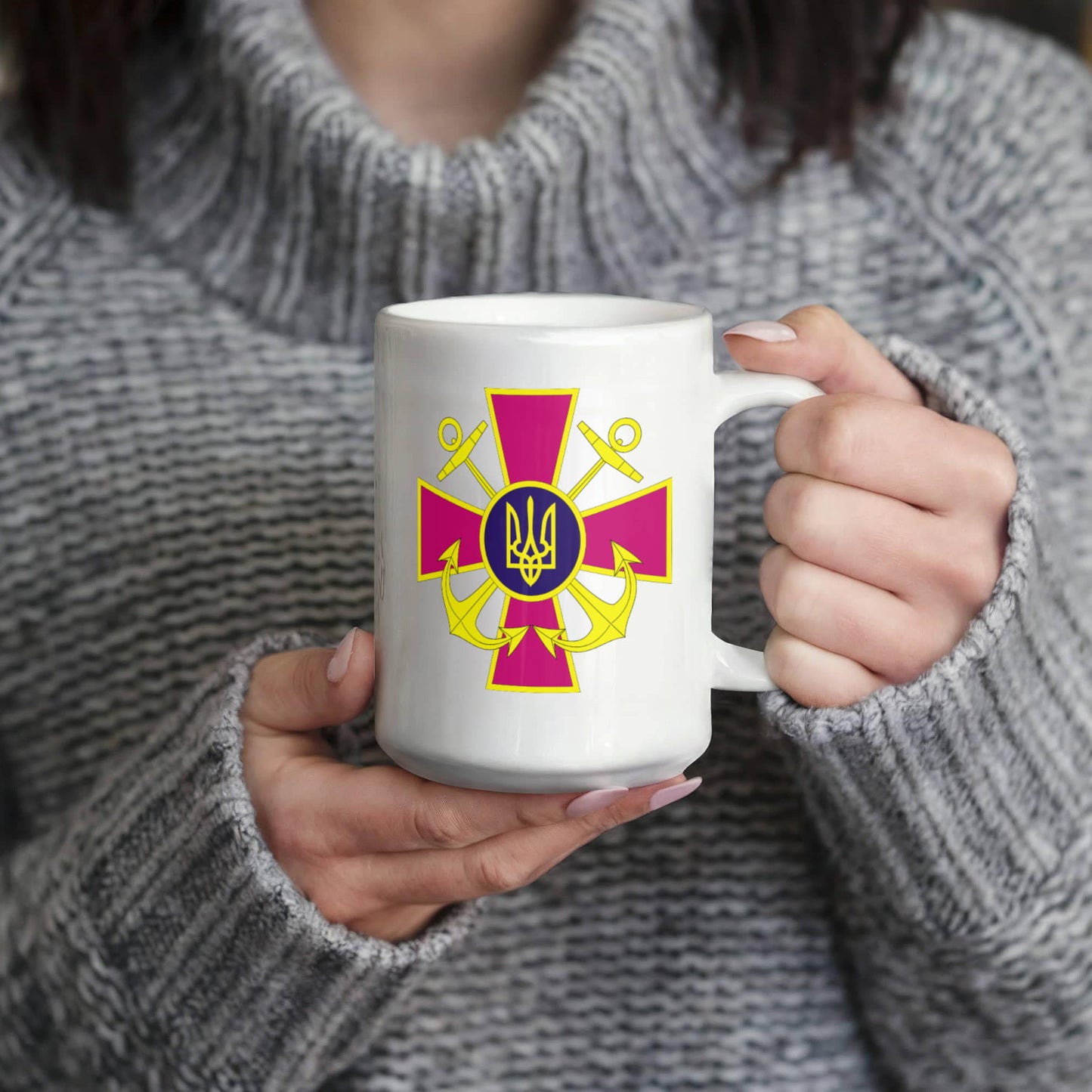 Ukrainian Naval Forces - 15oz White Ceramic Mug