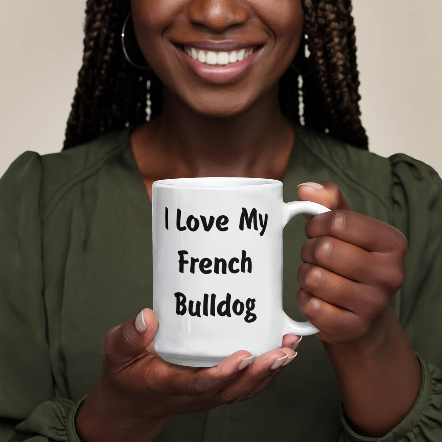 Love My French Bulldog - 15oz White Ceramic Mug