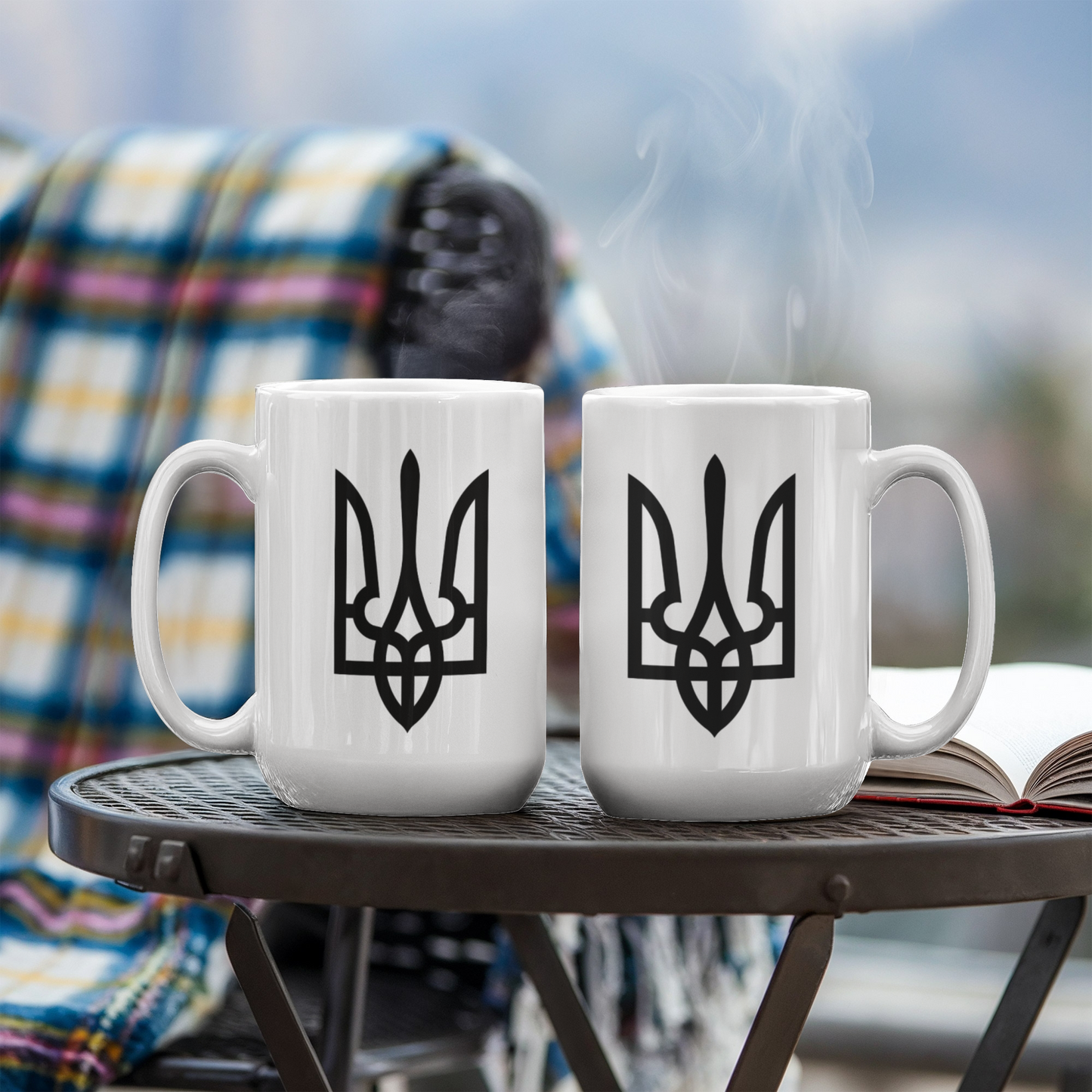 Tryzub (Black) - 15oz White Ceramic Mug
