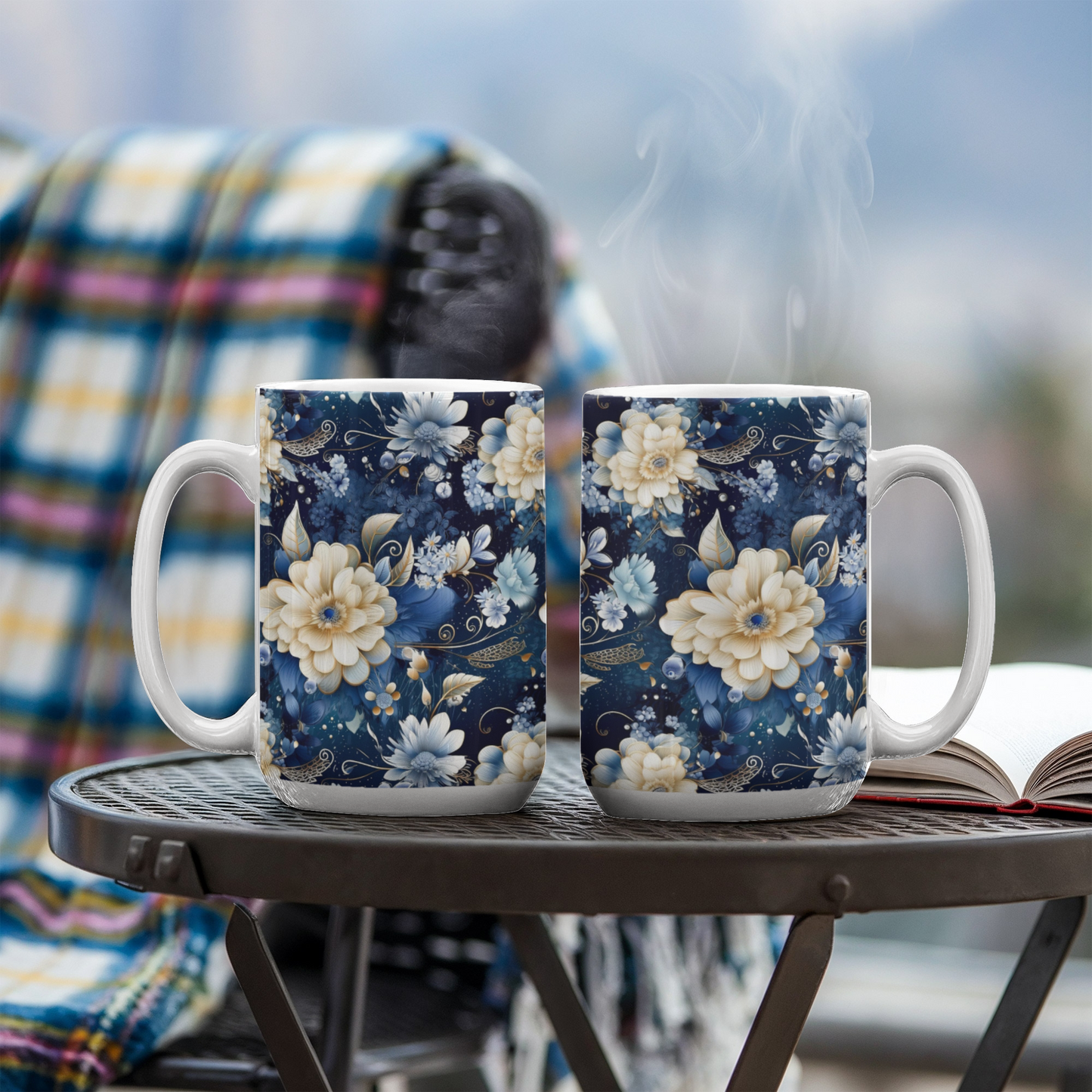 Nocturnal Bloom Pattern 001 - 15oz White Ceramic Mug