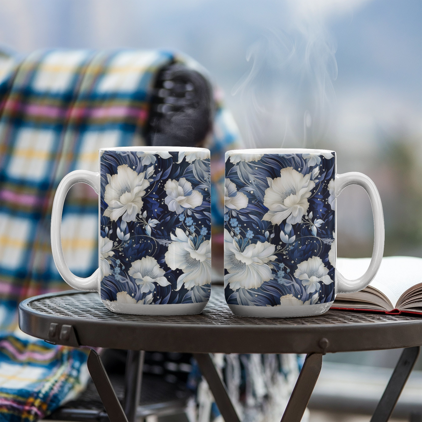 Nocturnal Bloom Pattern 007 - 15oz White Ceramic Mug