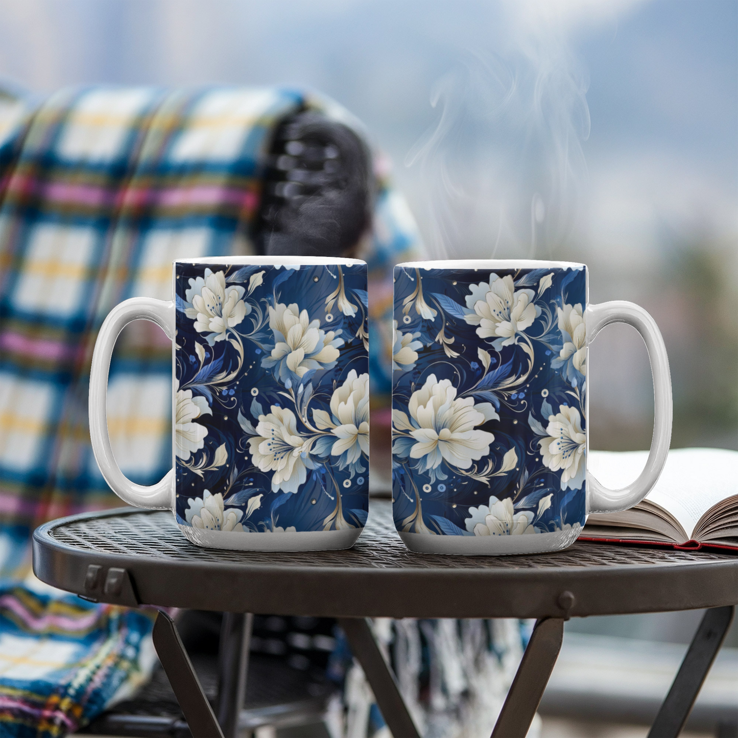 Nocturnal Bloom Pattern 011 - 15oz White Ceramic Mug