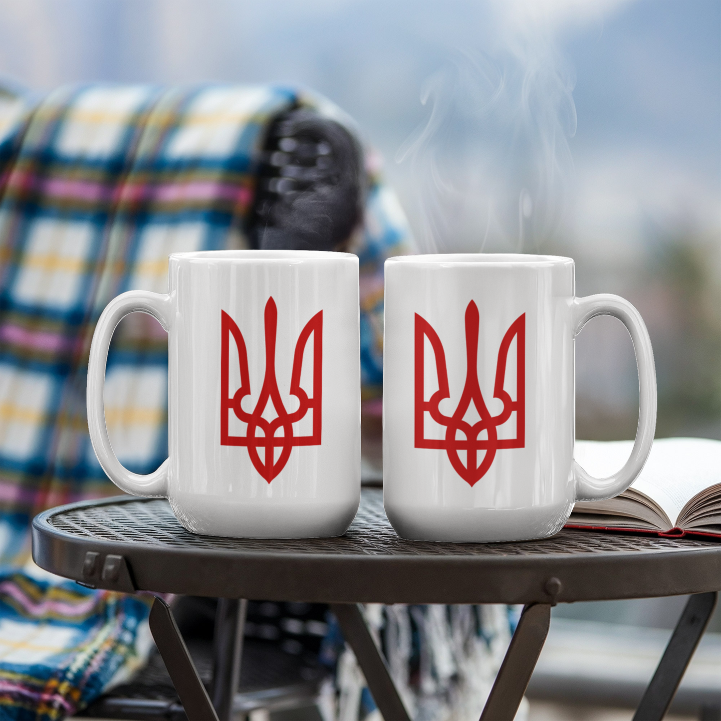 Tryzub (Red) - 15oz White Ceramic Mug