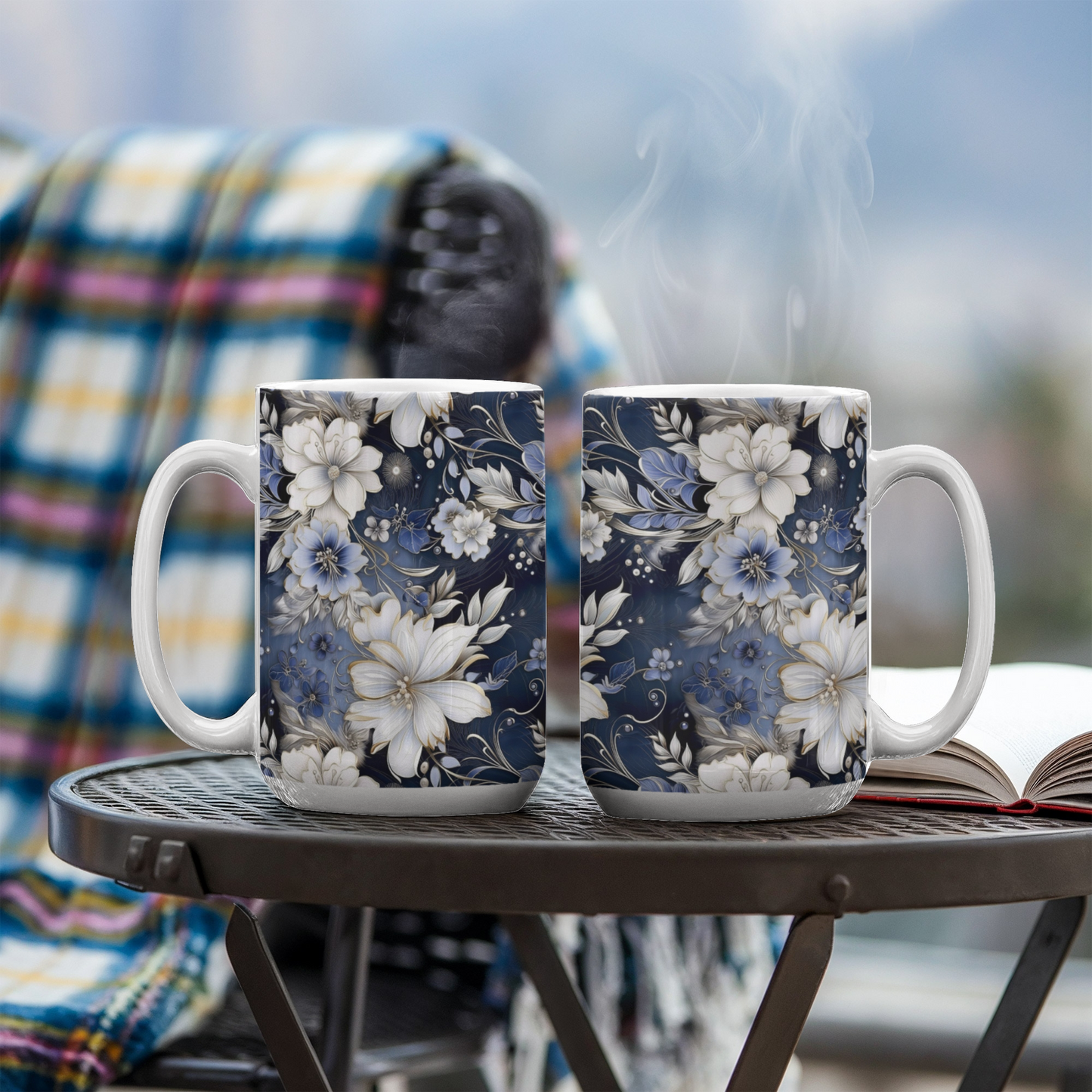 Nocturnal Bloom Pattern 012 - 15oz White Ceramic Mug