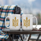 Stylized Tryzub (Gold) - 15oz White Ceramic Mug