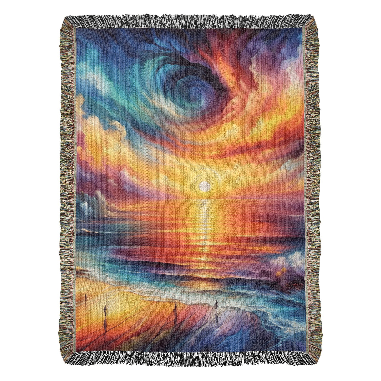 Colorful Sunset 06 - 60" x 80" Heirloom Woven Blanket