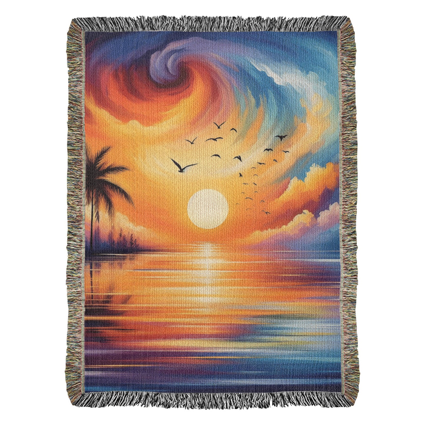Colorful Sunset 09 - 60" x 80" Heirloom Woven Blanket